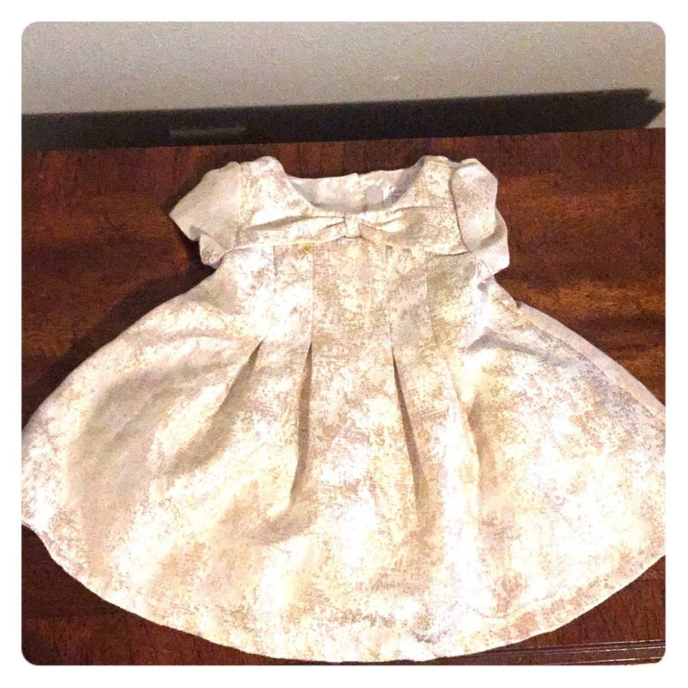 Formal gold and beige infant dress